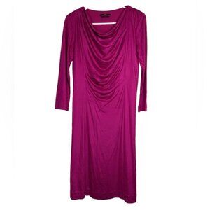 BOSS HUGO BOSS‎ MADE ITALY 🇮🇹 3/4 Sleeve Cowl Neck Lined Fitted Sheath Dress S